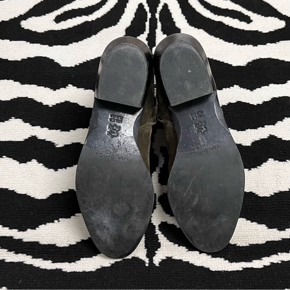 Via Spiga Olive Green Franka Suede Ankle Booties Size 10 - Picture 12 of 12